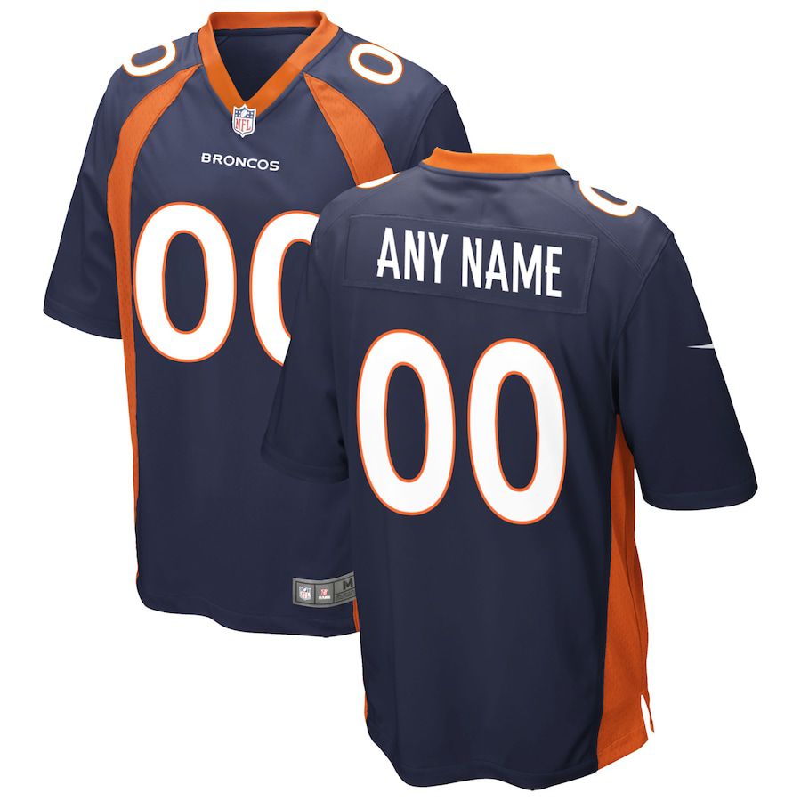 Men Denver Broncos Nike Navy Alternate Custom Game NFL Jersey